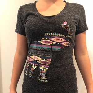 Zen print elephant v neck t-shirt